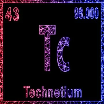 Technetium chemical element, Sign with atomic number and atomic weight Illustrazione stock