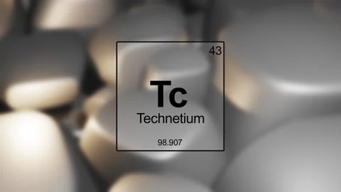 Technetium Element over Metal Alloy Background Vídeo Stock 330534927