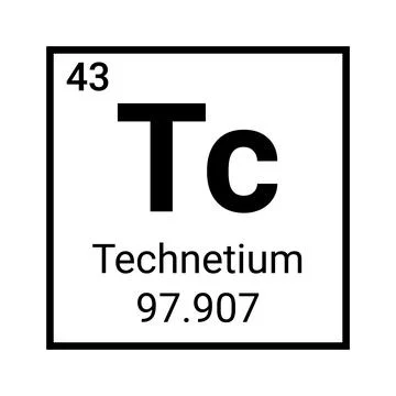 Technetium symbol element periodic table icon. Chemistry tachnetium atom icon Stock Illustration