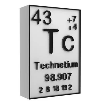 Technetium,Phosphorus on the periodic table of the elements on white blackg.. Stock Illustration