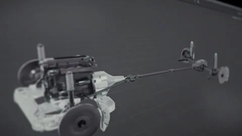 Technical 3d automotive machine details production engineering software 動画素材 252227555