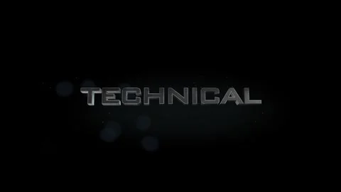 Technical 3D title metal text on black alpha channel background Stock Footage 257038871