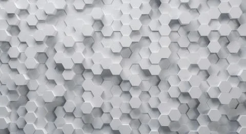 Technical 3D white hexagonal background structure イラスト素材