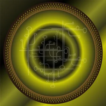 Technical Abstract green circle background vector Stock Illustration