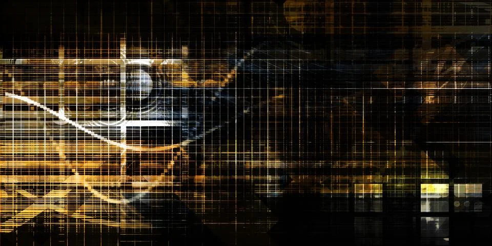 Technical Abstract Pattern With Digital Network Background 스톡 일러스트