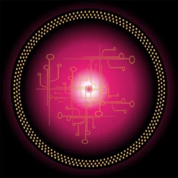 Technical Abstract purple circle background vector Stock-Illustration