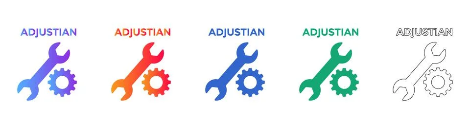 Technical Adjustment and Maintenance Icon Set Stock Illustration