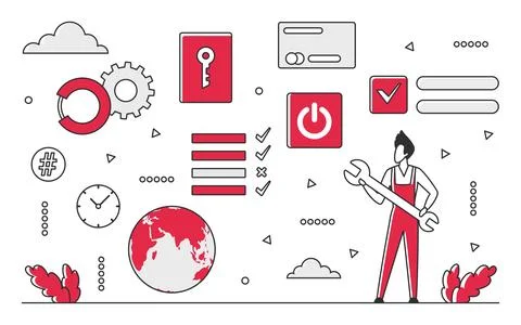 Technical admin support Illustrazione stock