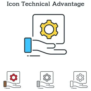 Technical Advantage flat icon design for infographics and businesses Stock Illustration
