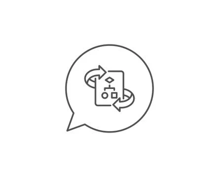 Technical algorithm line icon. Project documentation sign. Vector Illustrazione stock