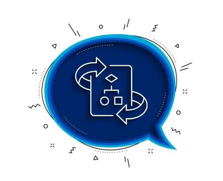 Technical algorithm line icon. Project documentation sign. Vector Illustrazione stock