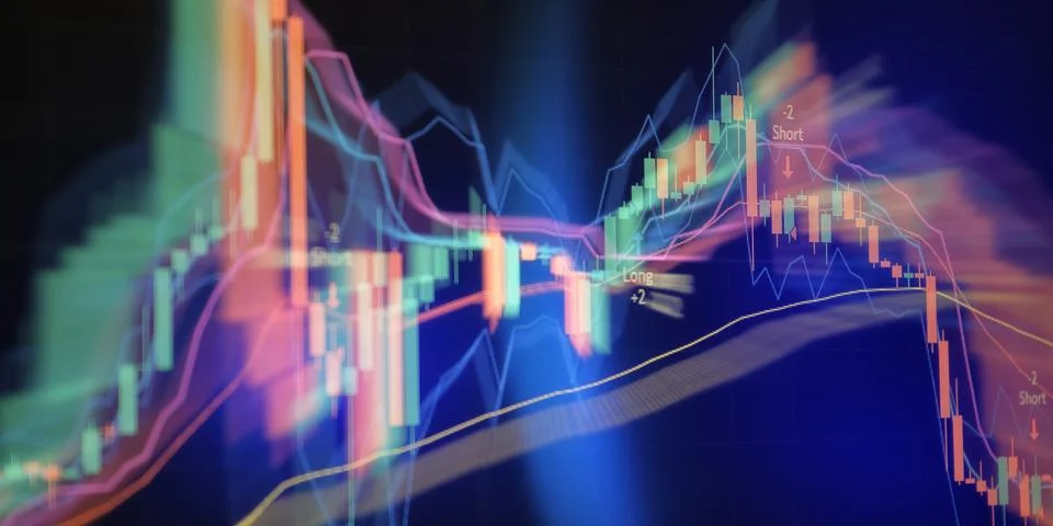 Technical Analysis and Algorithmic Trading: Fast Moving Stock Exchange Graph  Stock Photos