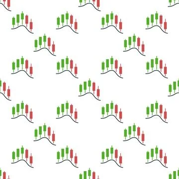 Technical Analysis Candlestick Chart vector Trading seamless pattern 스톡 일러스트
