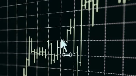 Technical analysis chart showing price movements Stock Footage 329327275