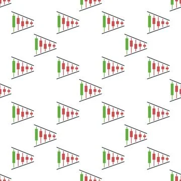Technical Analysis Graphics vector Margin Trading seamless pattern Illustrazione stock