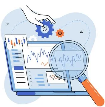 Technical analysis. Traders use technical analysis to analyze price pattern.. Stock Illustration