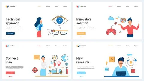 Technical approach to development of innovative ideas, solutions set and tiny Stock Illustration