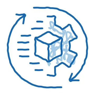 Technical aspect of sending doodle icon hand drawn illustration Illustrazione stock