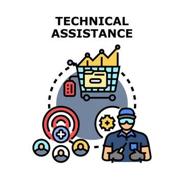 Technical assistance providing online support service 库存插图
