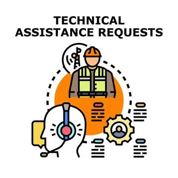 Technical assistance requests support service planning Stock Illustration