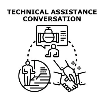 Technical assistance service providing customer support consultation Stock Illustration