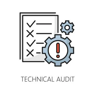 Technical audit, web audit outline icon or sign Stock Illustration