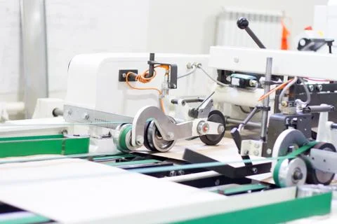 Technical automated paper making process on factory Stock Photos