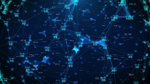 Technical background of 5g network communication signal connection Stock Footage 150931230