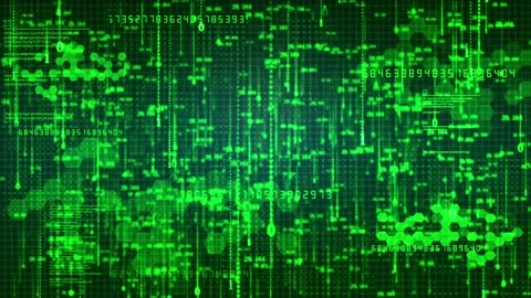 Technical background of computer binary digital string data stream program c Stock Footage 147854926