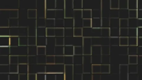 Technical background of digital squares on a black background Stock Footage 69077121