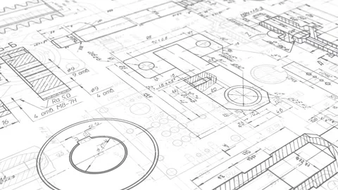 Technical  background .Mechanical Engineering drawing. Stock Footage 272208704