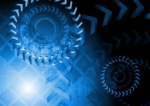 Technical blue design Illustrazione stock