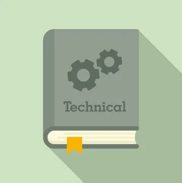 Technical book icon, flat style Stockillustratie