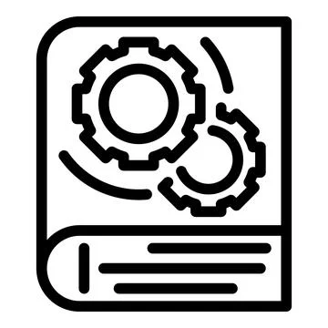 Technical book icon, outline style Stock Illustration