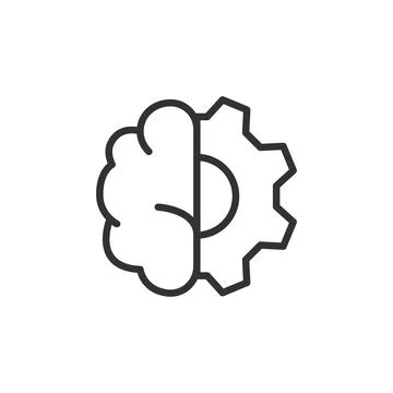 Technical brain, icon in line design. Technical, brain, circuit, technology, AI Stock Illustration