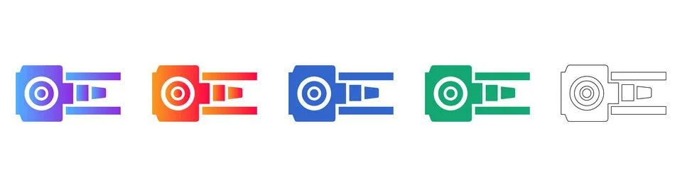Technical Camera and Lens Component Icons Illustrazione stock