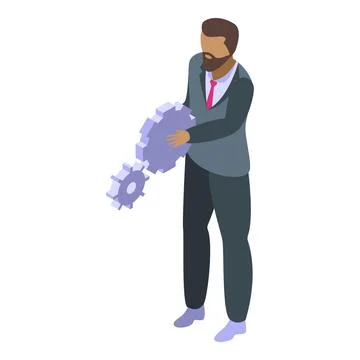 Technical collaboration icon, isometric style Illustrazione stock