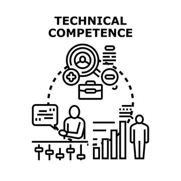 Technical competence concept developing professional skills and expertise Stock Illustration