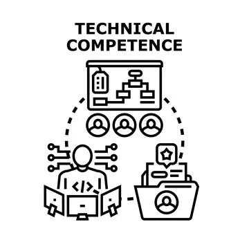 Technical competence concept developing professional skills 스톡 일러스트