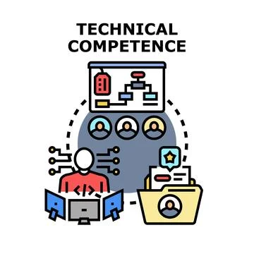 Technical competence concept developing professional skills Stock Illustration