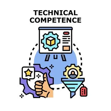 Technical competence concept for skill development and expertise Stock Illustration