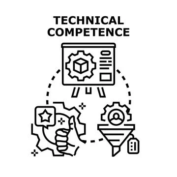 Technical competence concept for skill development and expertise Stockillustratie