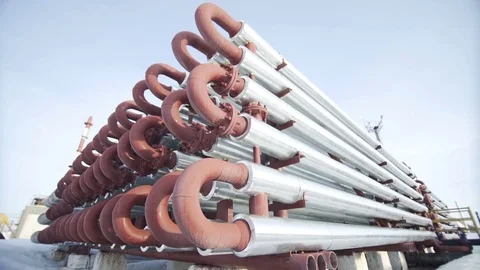 Technical complex for refining rock-oil and supply Stock Footage 85392615