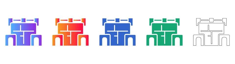 Technical Component Assembly Icon Set Stock Illustration