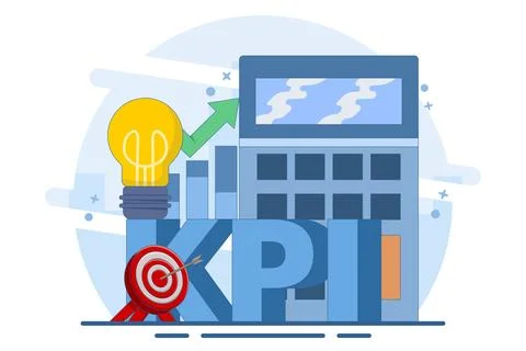 Technical concept of business key performance indicators or KPI. 스톡 일러스트
