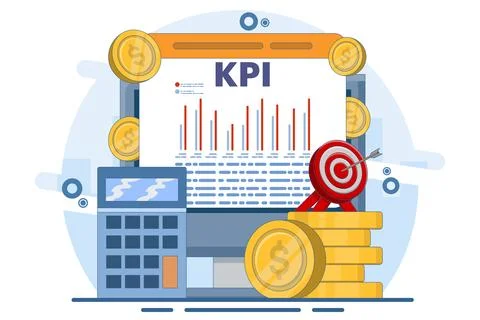 Technical concept of business key performance indicators or KPI 스톡 일러스트