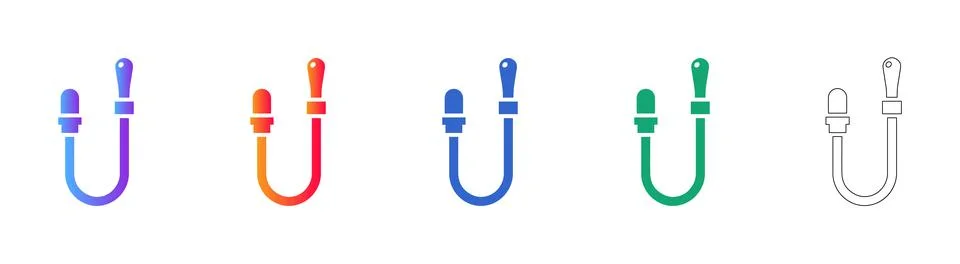Technical Connector Vector Icon Set for Electronics Stock Illustration