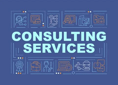 Technical consulting services word concepts dark blue banner Stock Illustration