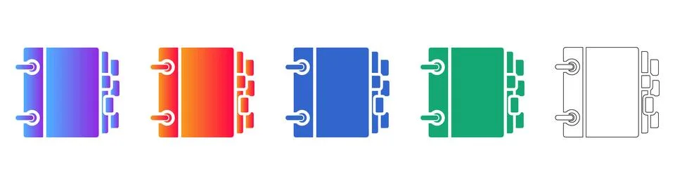 Technical Control Module Icon Collection Stock Illustration