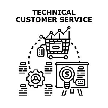 Technical customer service business process concept vector Illustrazione stock